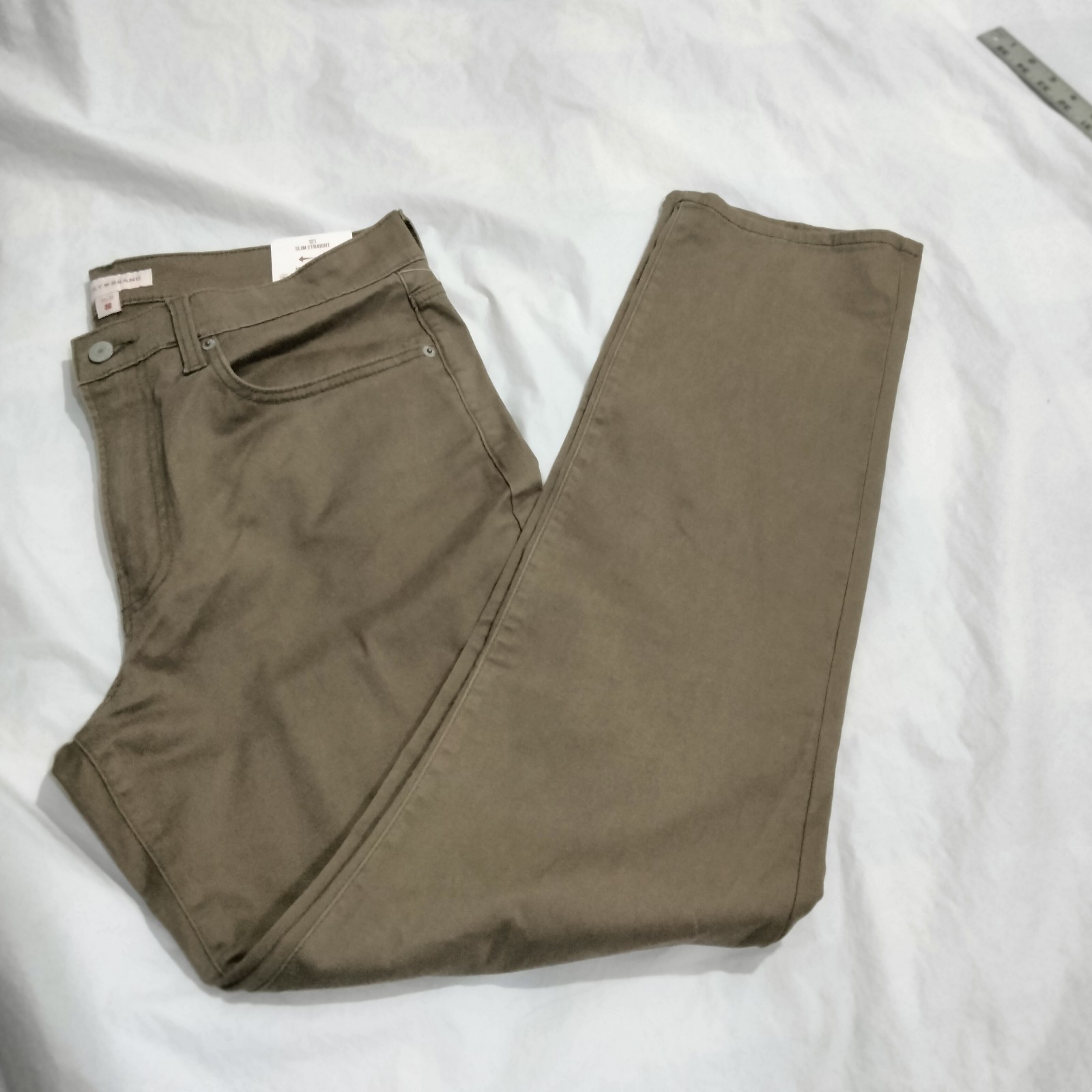 Lucky Brand Mens 121 Slim Straight Advanced Stretch Pants Dark Brown 33x32(34x32