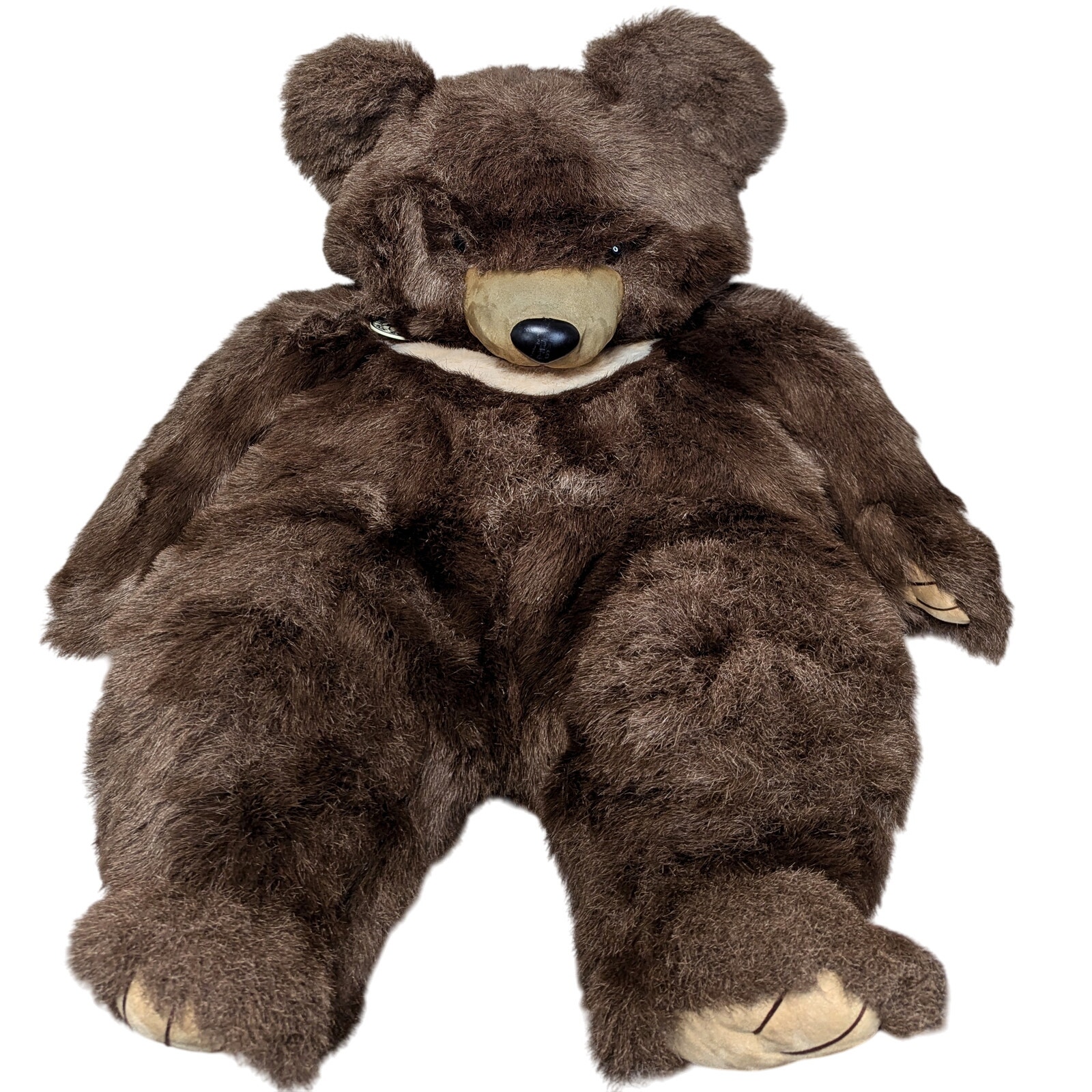 1986 Sun and Stars Jumbo Brown Teddy Bear 30 Huge Moon Collar Japan Asiatic VTG