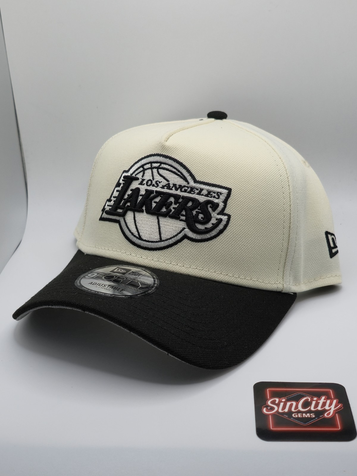 New Era Los Angeles Lakers Chrome And Black 9forty A-Frame Snapback Hat