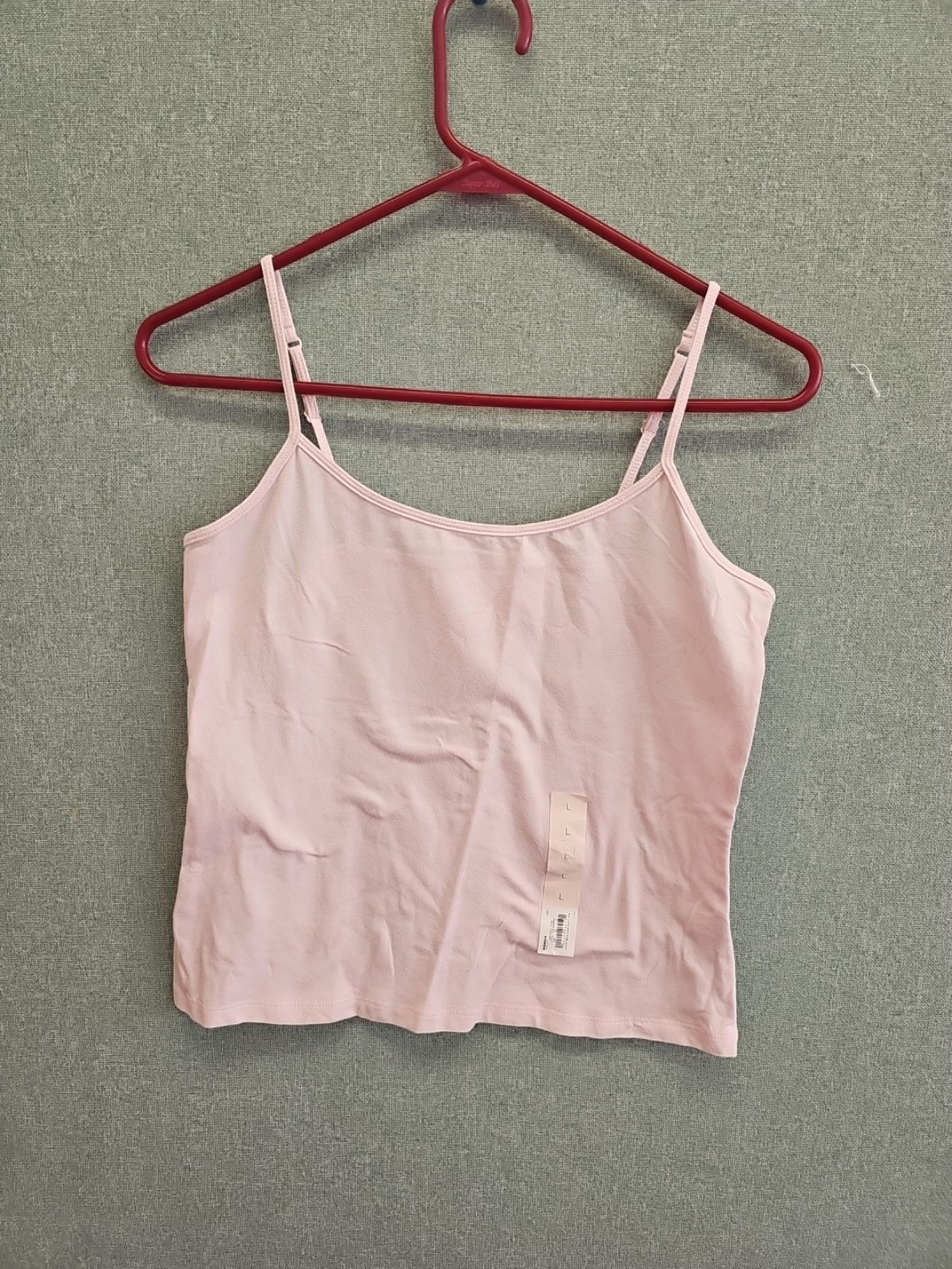 NEW So Scoop Neck Cami Pastel Pink Tank Top Junior Size Large Adustable Straps