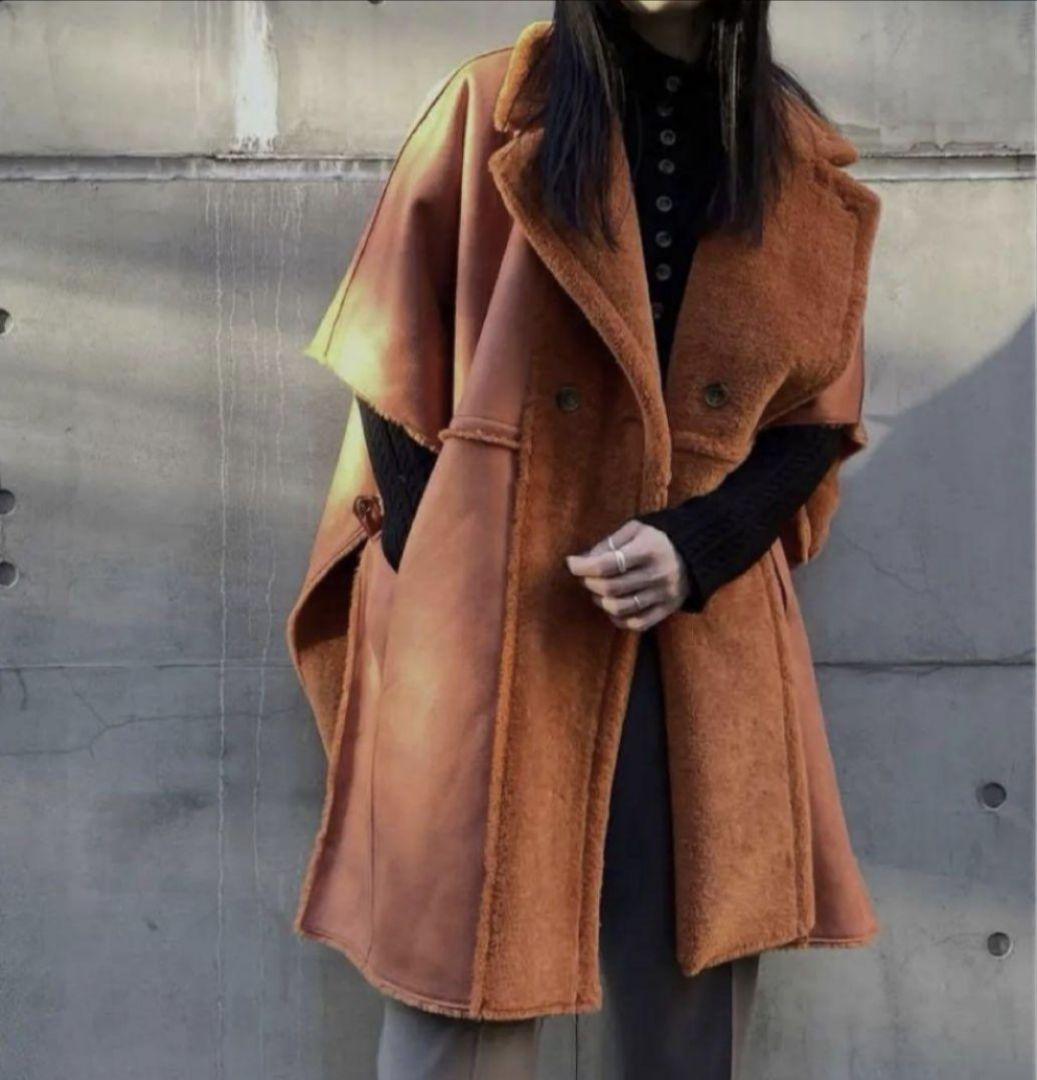 Brand New Ameri REVERSIBLE BOA PONCHO COAT