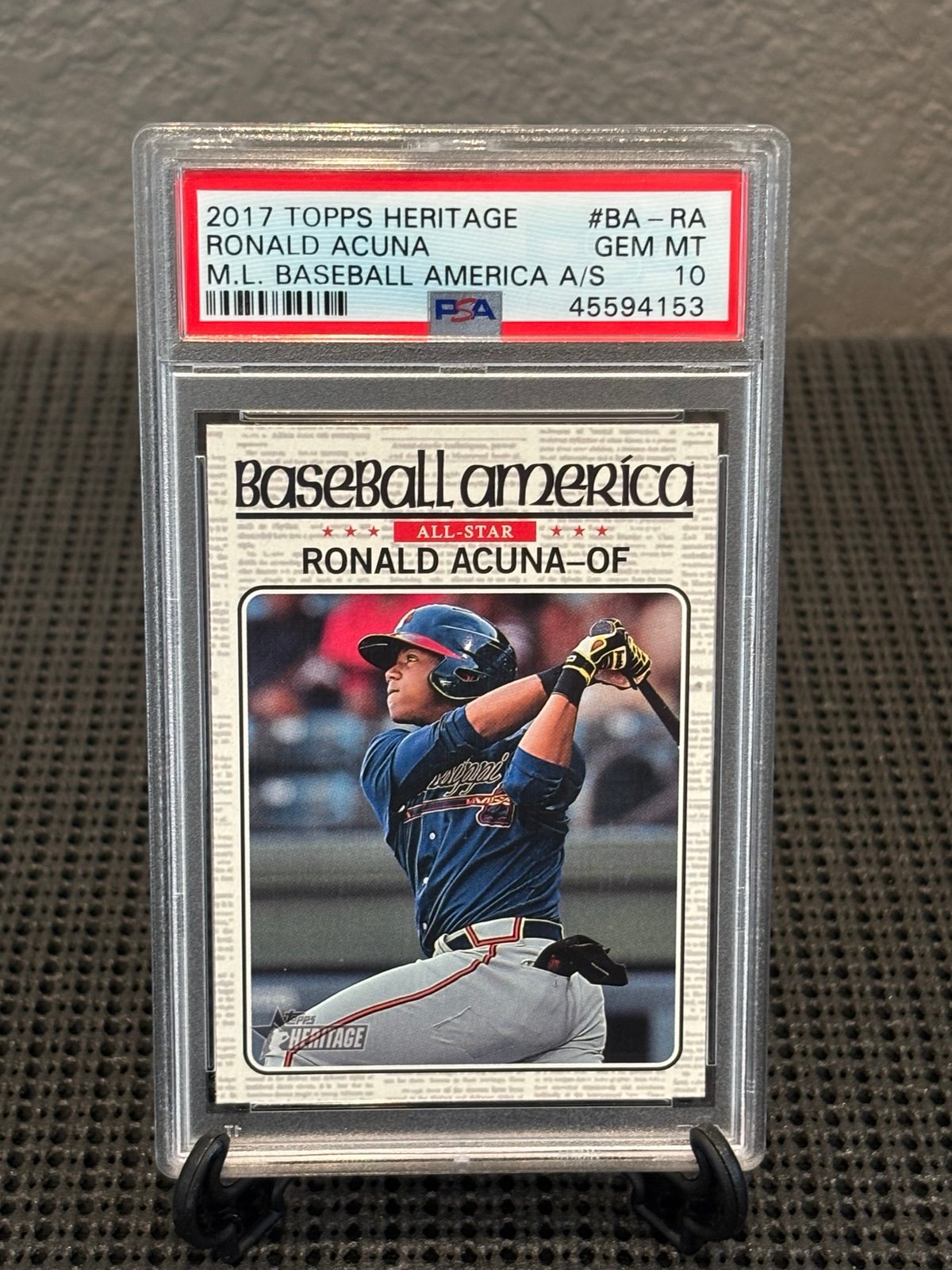2016 Topps Heritage Minor League Ronald Acuna Jr. #165 RC PSA 10 Gem Mint Braves