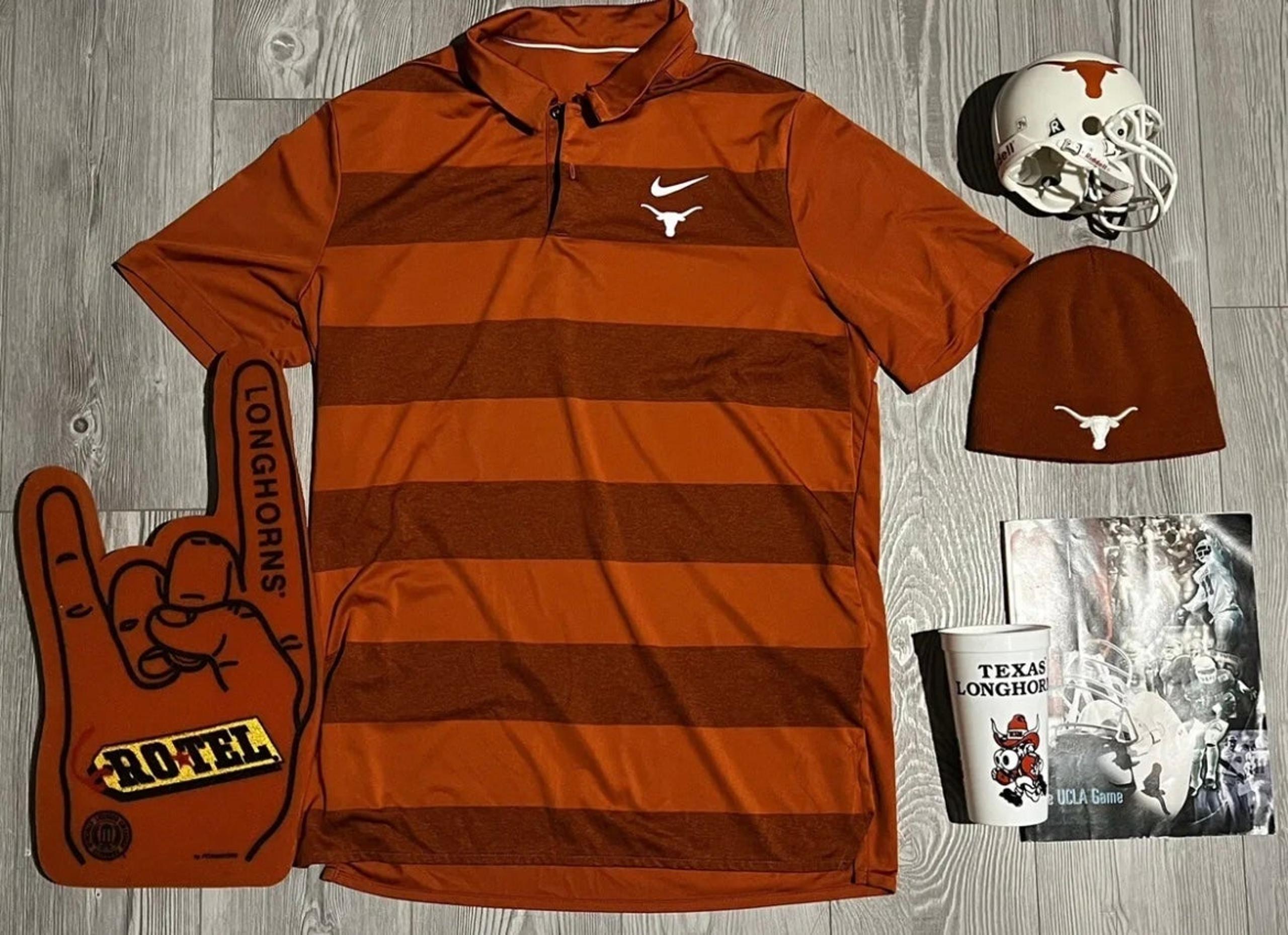 Texas Longhorns Lot of Polo Helmet Program Souvenir Cup Beanie Foam Finger NCAA