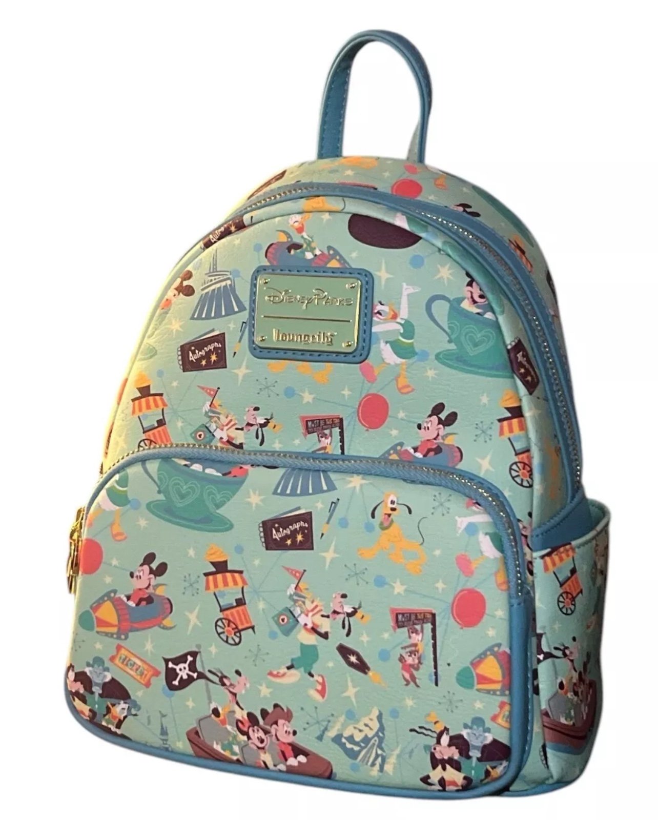 Disney Parks Loungefly Wallet & Backpack Mickey Mouse & Friends Play in the Park
