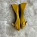 C.Paravano Yellow Metal Bowknot Square Flats sz 41 or 10