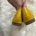 C.Paravano Yellow Metal Bowknot Square Flats sz 41 or 10