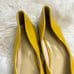 C.Paravano Yellow Metal Bowknot Square Flats sz 41 or 10