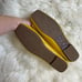 C.Paravano Yellow Metal Bowknot Square Flats sz 41 or 10