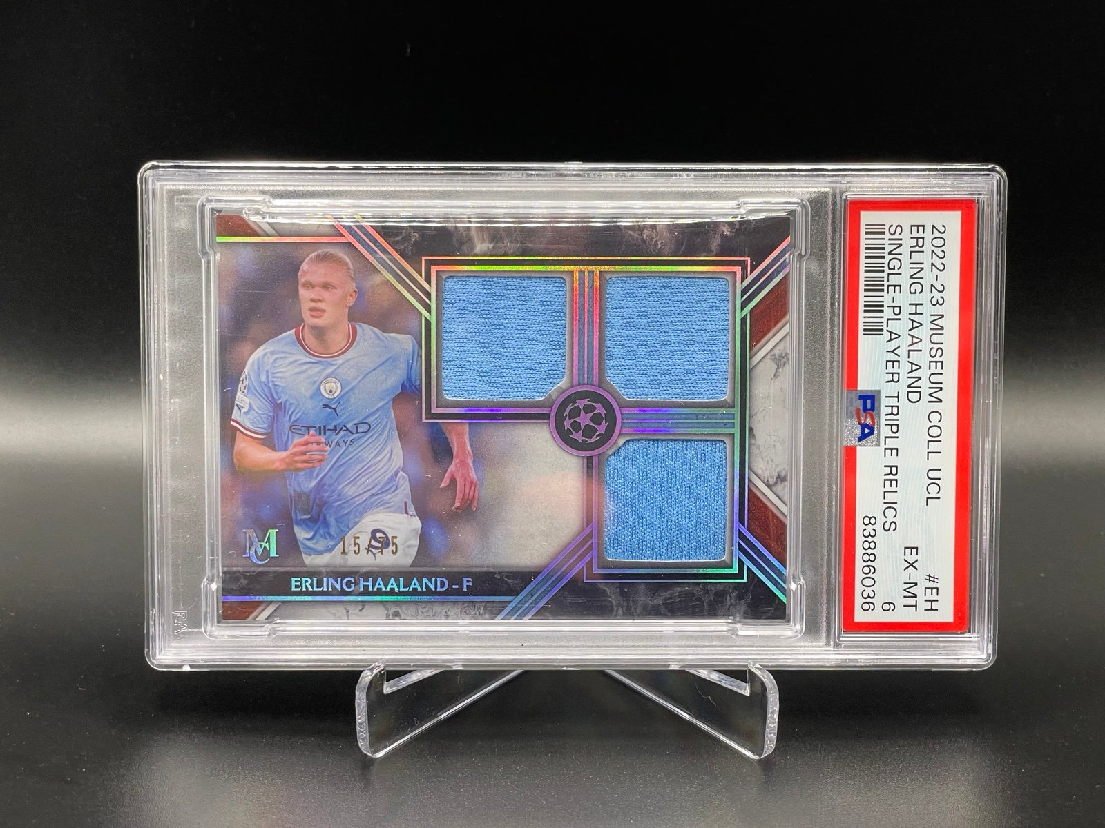 2022-23 MUSEUM COLL UCL ERLING HAALAND SINGLE-PLAYER TRIPLE RELICS