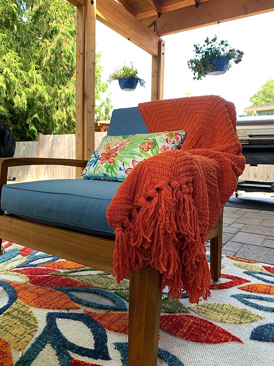 BATTILO HOME Burnt Orange Throw Blanket for Couch, Knit Halloween Blanket Versat
