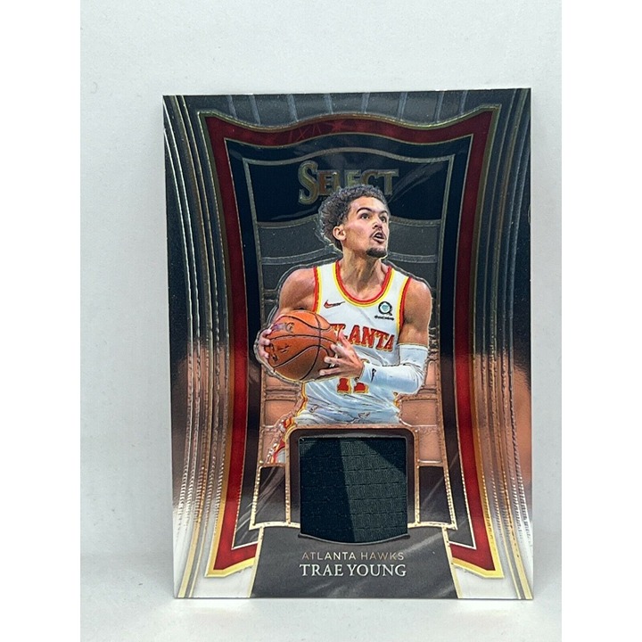 Trae Young 2020-21 Select Sensational Swatches GAME WORN 2-Color Patch