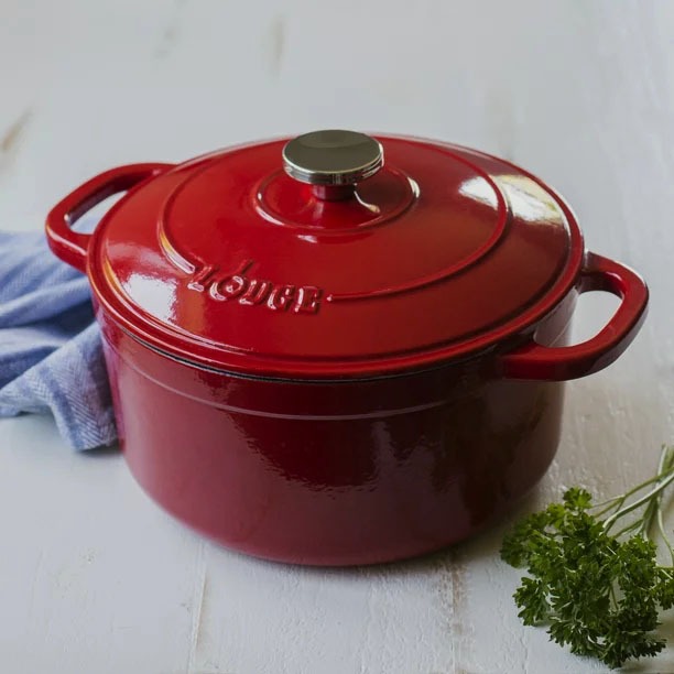 Lodge 6.5 Quart Enameled Cast Iron Dutch Oven, Red