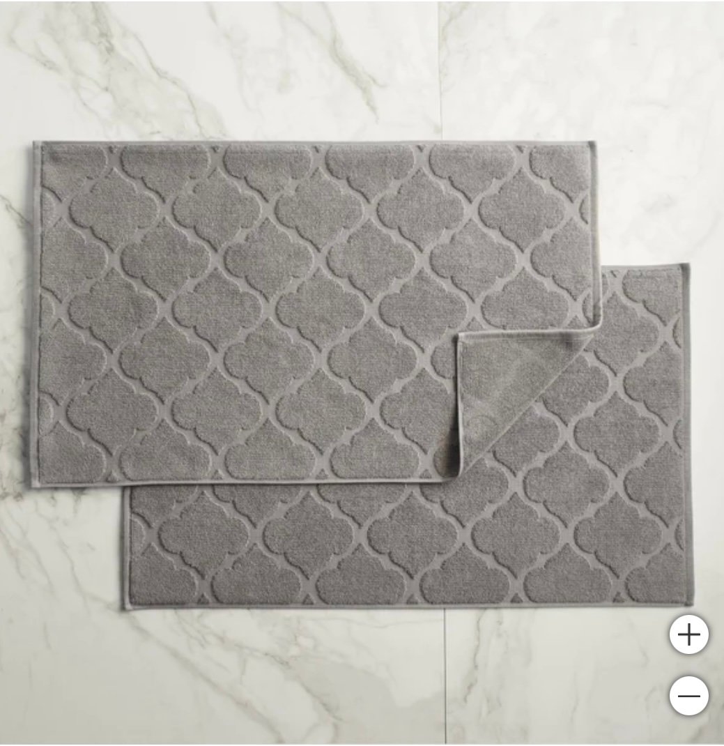 WelHome Geometric Tub Mats, 2-pack