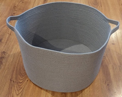 New Extra Large Grey Storage Basket, 22 X 22 X 14 XXXL Blanket Basket