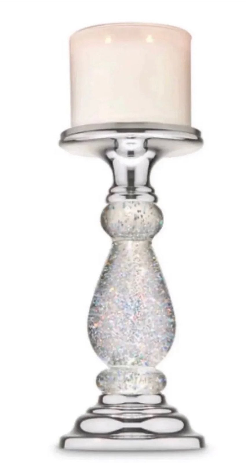 BBW SILVER SWIRLING GLITTER PEDESTAL
