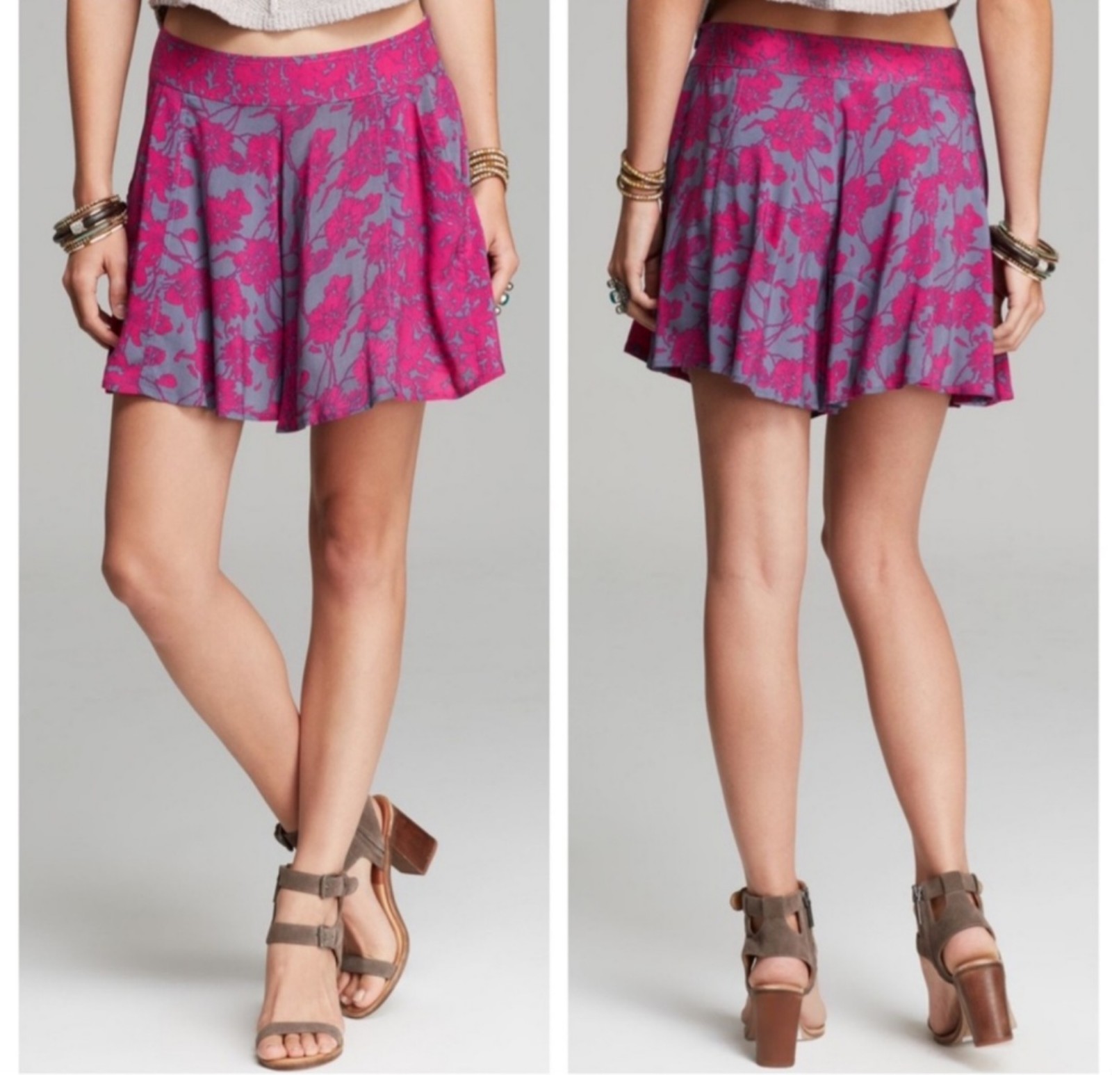 Free people sheila high rise floral flowy shorts size 4 with pockets