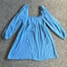 J. Crew NWT Squareneck Soft Guaze Dress in Chambray Blue Sz Small Puff Sleeve