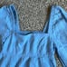 J. Crew NWT Squareneck Soft Guaze Dress in Chambray Blue Sz Small Puff Sleeve