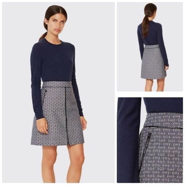 NWT TORY BURCH chaumont skirt in new ivory midnight navy Gemini - 8