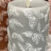 LUMINARA FLAMELESS CANDLE WITH XMAS TYPE FERN 3X7 GREY/WHITE TIMER/REMOTE