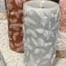 LUMINARA FLAMELESS CANDLE WITH XMAS TYPE FERN 3X7 GREY/WHITE TIMER/REMOTE