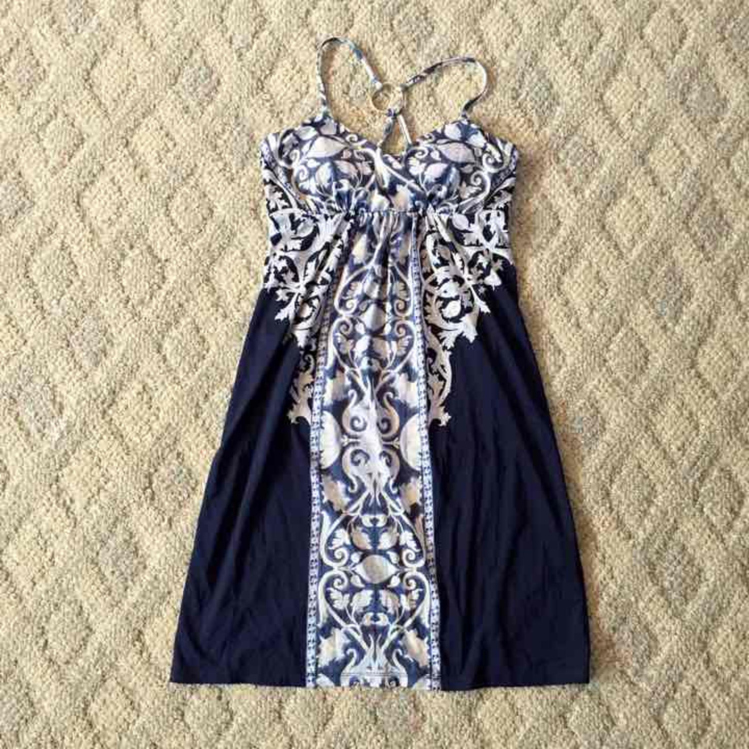 NWT Navy/White Damask Summer Dress XS