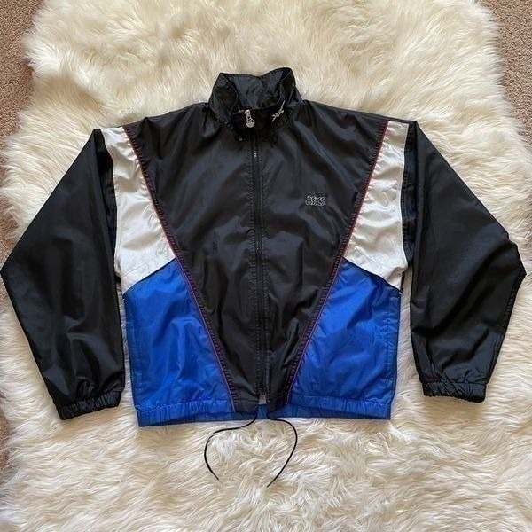 Vintage ASICS Men’s Full Zip Windbreaker Color Blocked Size Medium