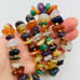 Vintage Polished Natural Agate Stone Colorful Bohemian Gold Tone 26 in Necklace