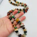 Vintage Polished Natural Agate Stone Colorful Bohemian Gold Tone 26 in Necklace