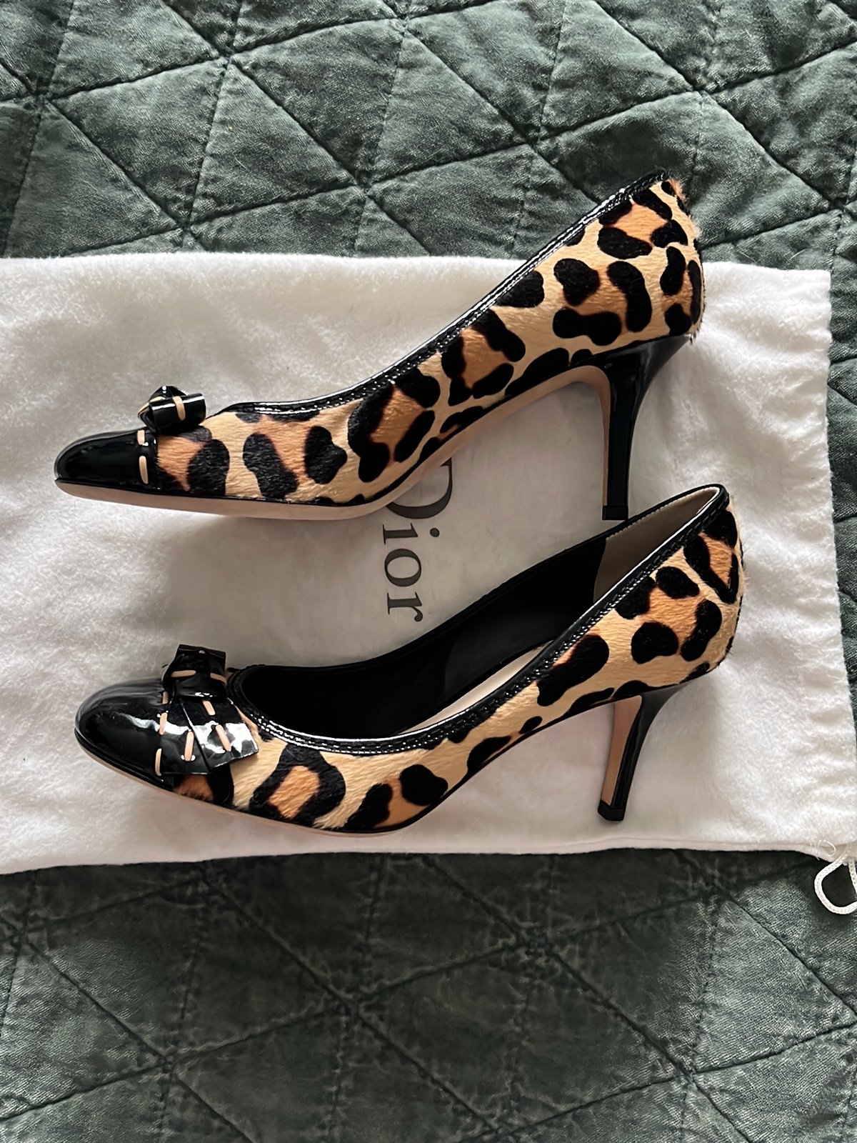 Christian Dior leopard heels Sz 9