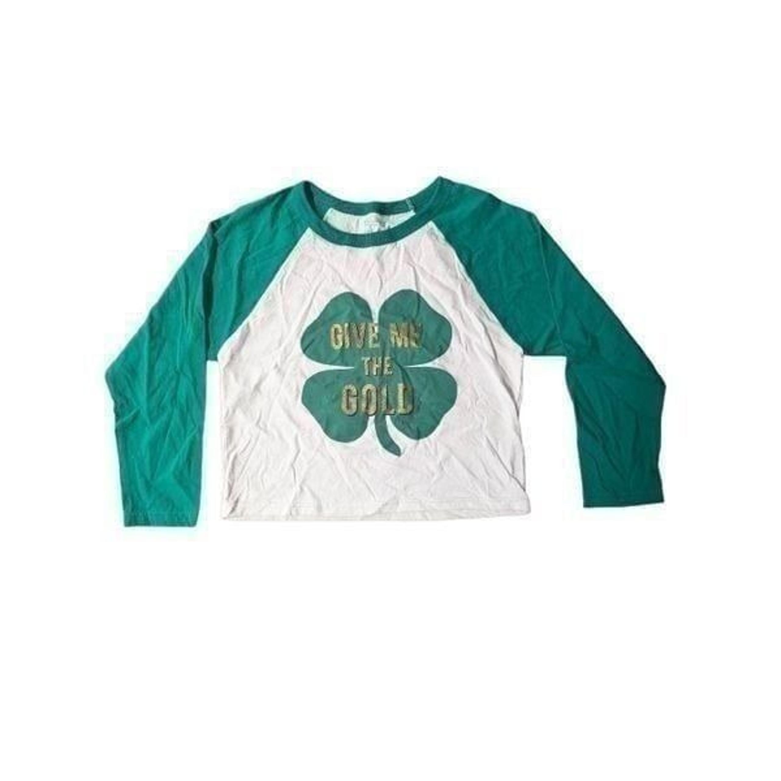 Freeze St Patricks Day Cropped Long Sleeve Women's Size Small