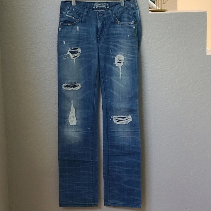 Robin's Jean Boyfriend Destroyed Studded Jeans Size 24
