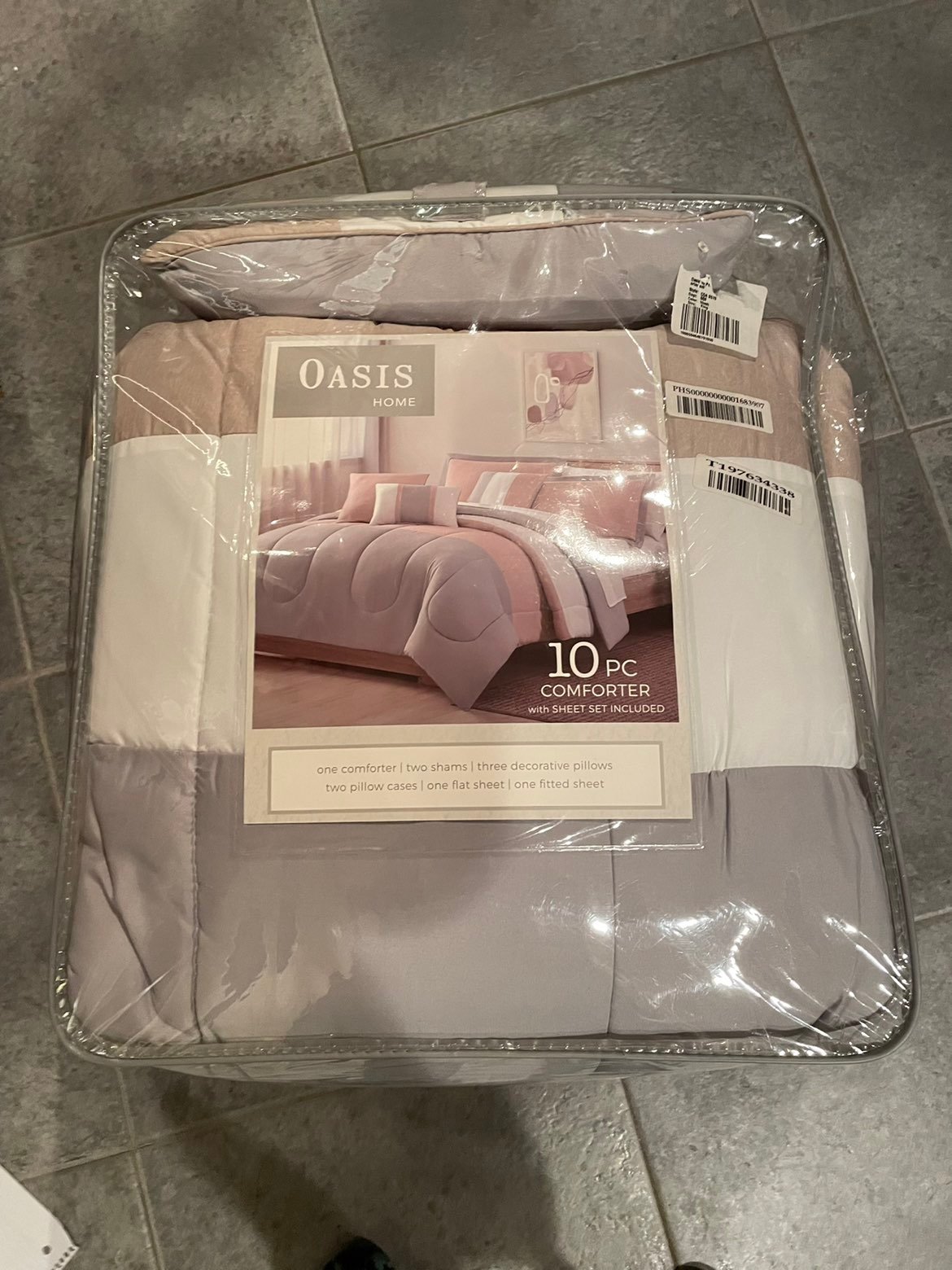 Oasis home 10pc Oasis Color Block Comforter Set : King
