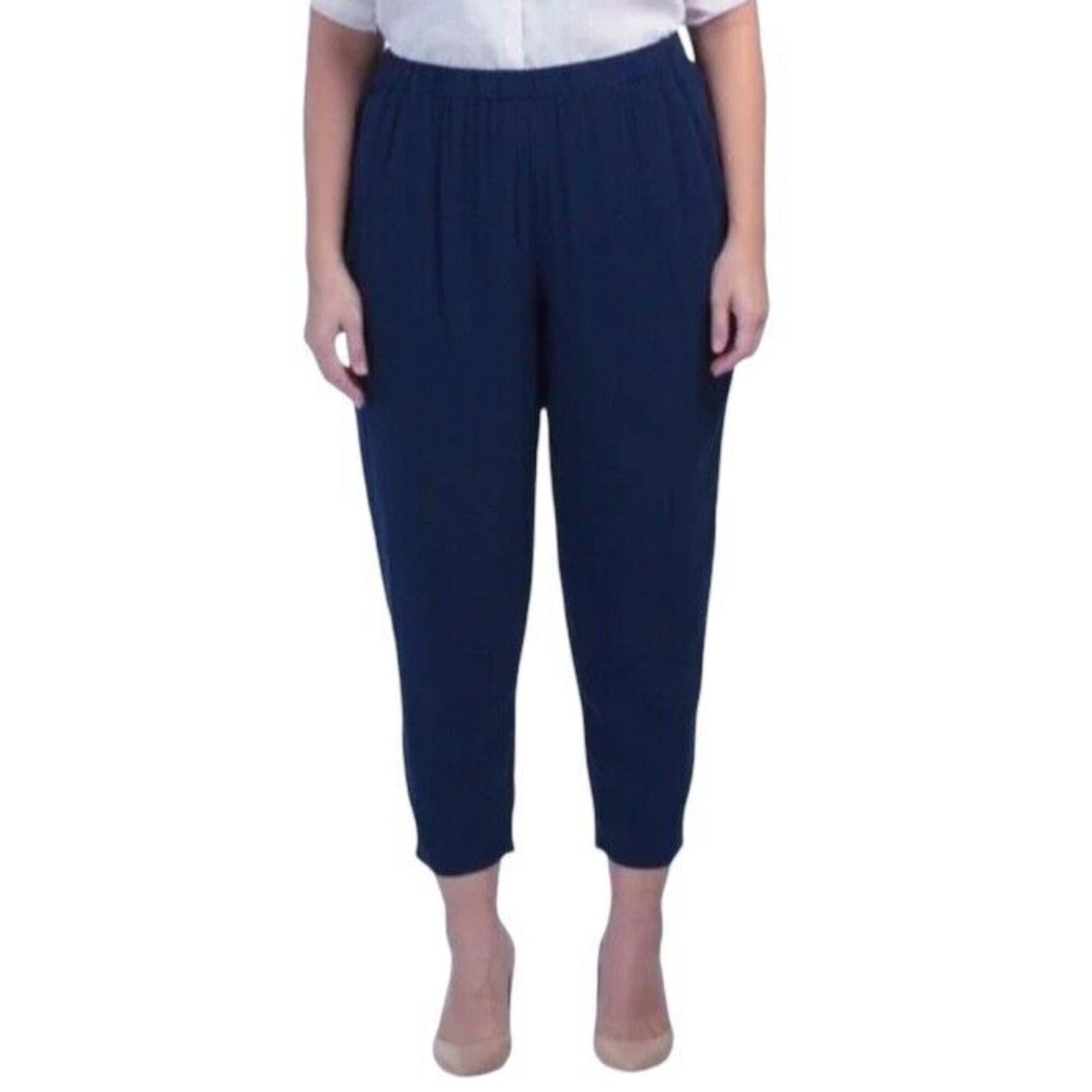 Eileen Fisher  Womens Pants size 2X new nwt $278 Navy Blue Silk Cropped Ankle