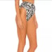 BEACH RIOT Daisy Bottoms, Bikini Ruffles Black, White Animal Print Size Medium