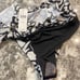 BEACH RIOT Daisy Bottoms, Bikini Ruffles Black, White Animal Print Size Medium