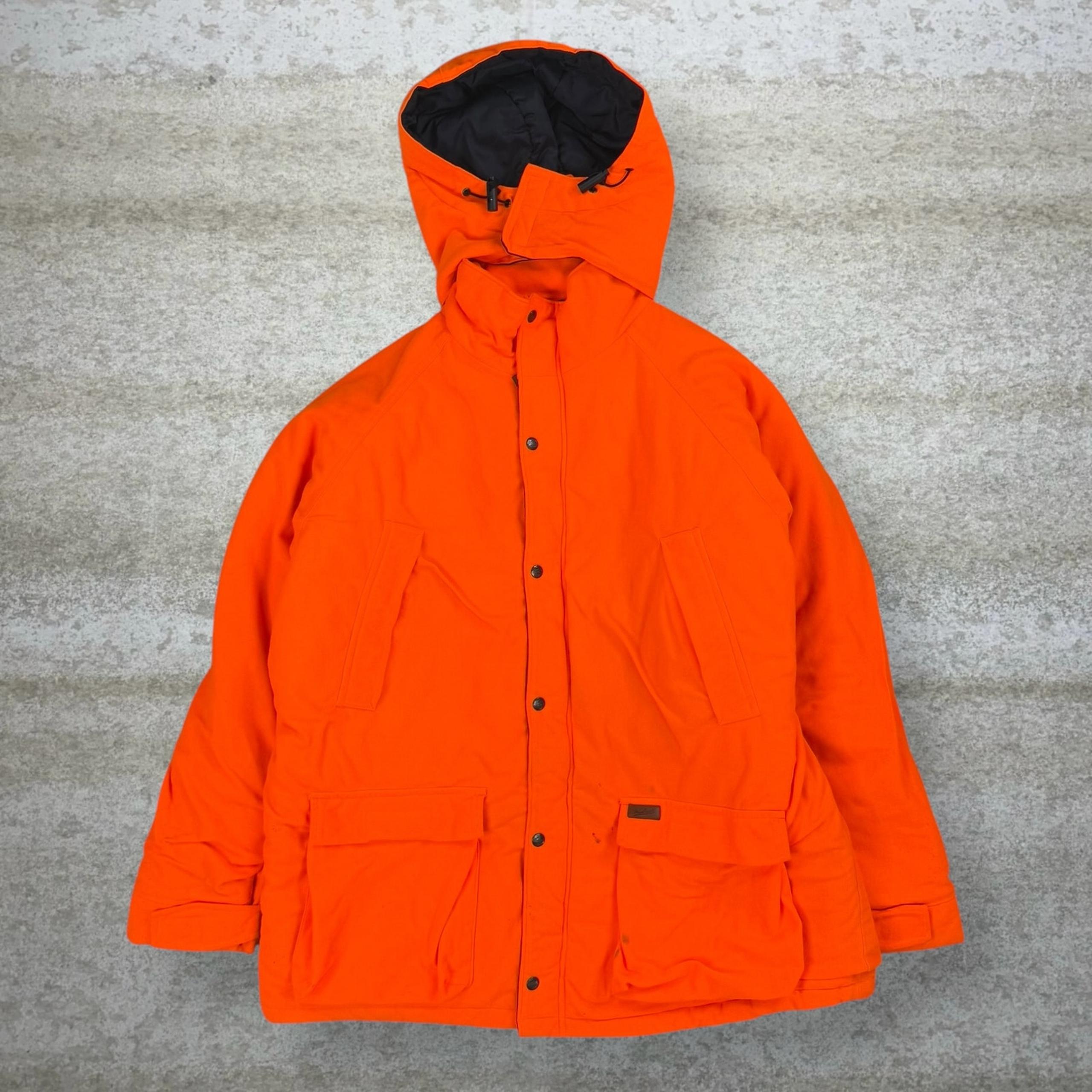 Vintage Woolrich Puffer Jacket Orange Polyester Full Zip Insulated 90s