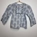 Jacadi Girls Long Sleeve Floral Blouse White Blue 36 Months