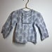 Jacadi Girls Long Sleeve Floral Blouse White Blue 36 Months