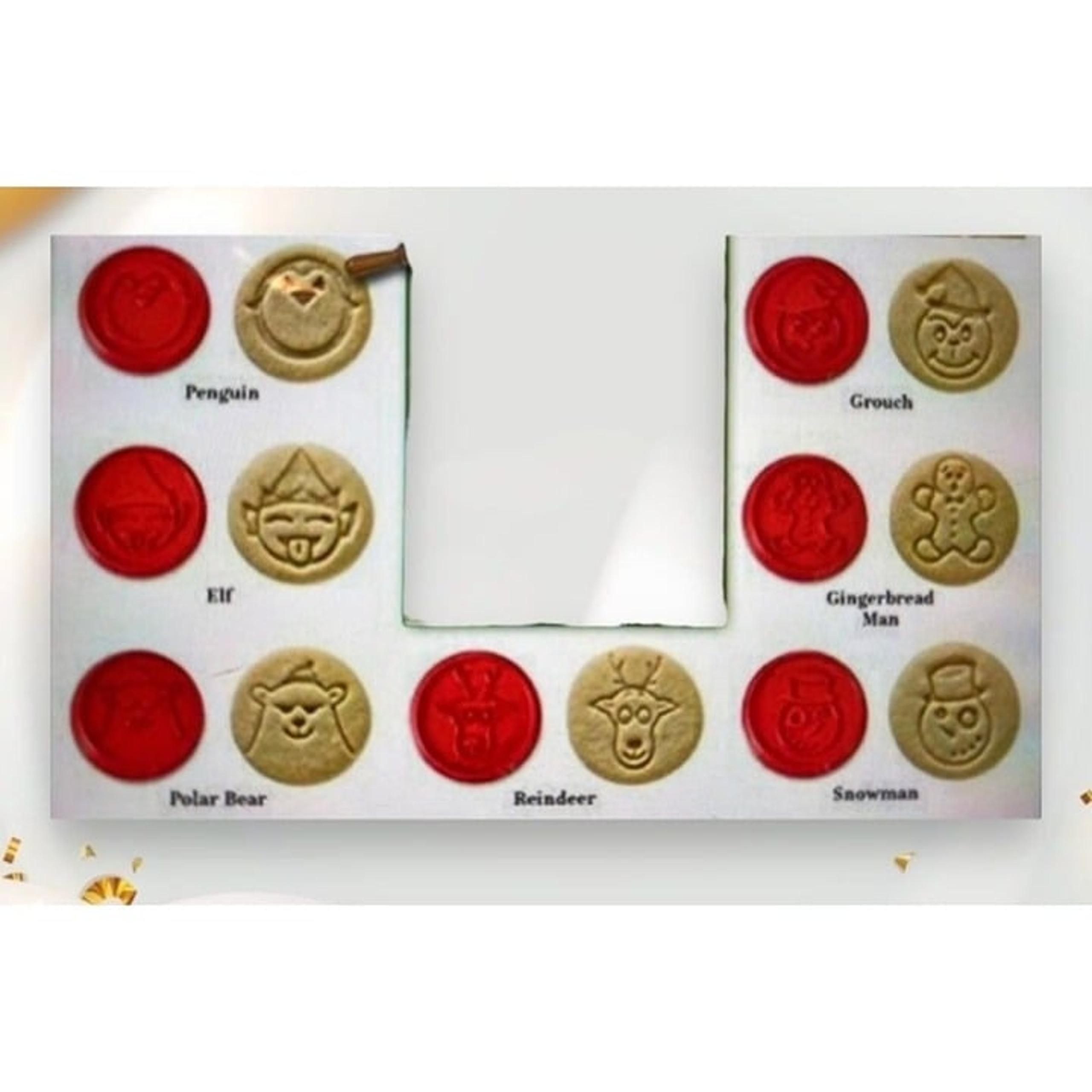 Pampered Chef Christmas cookie cutter imprints stampers set of 7 NEW