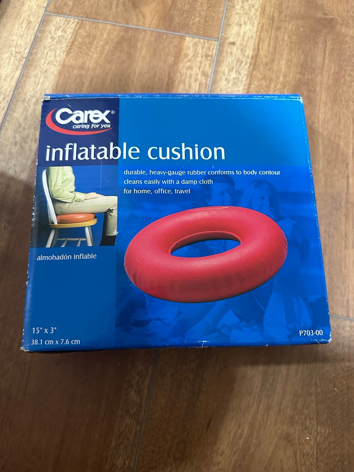 CAREX Durable Seat Cushion Inflatable RUBBER Seat Donut New