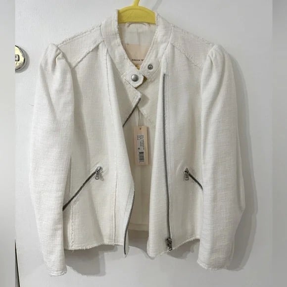 Rebecca Taylor White Slub Suiting Jacket