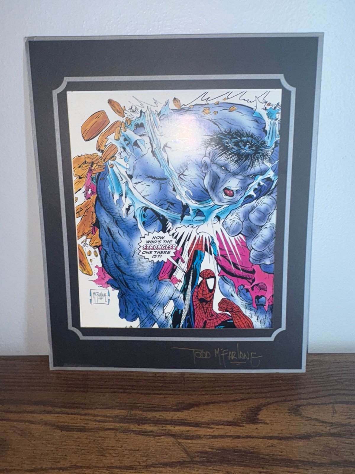 Spider-Man Hulk- Todd McFarlane Signed Marvel Poster1990 Comic Images 12.5x15.5