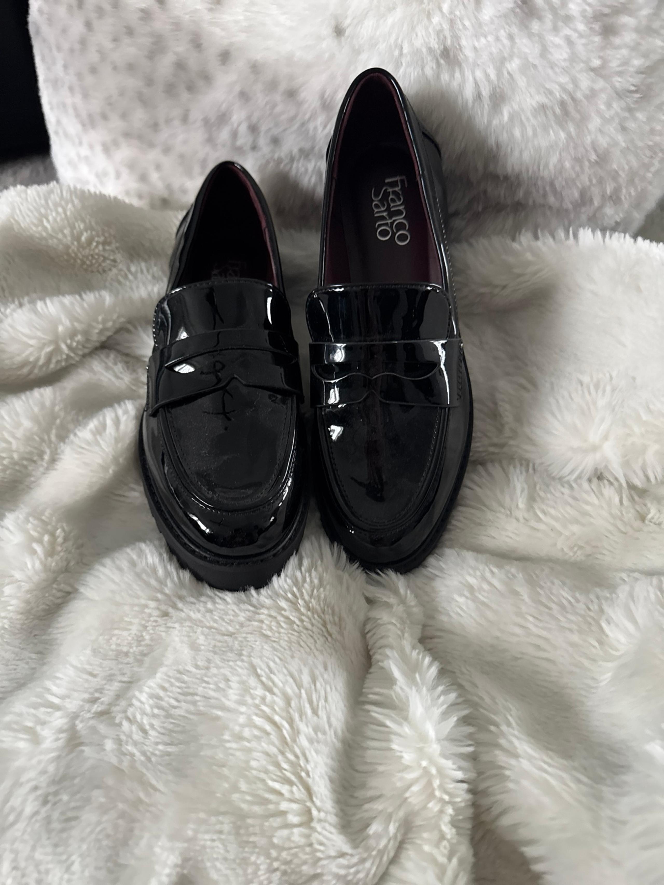 Franco Sarto black patent penny loafers size 6 Brand new