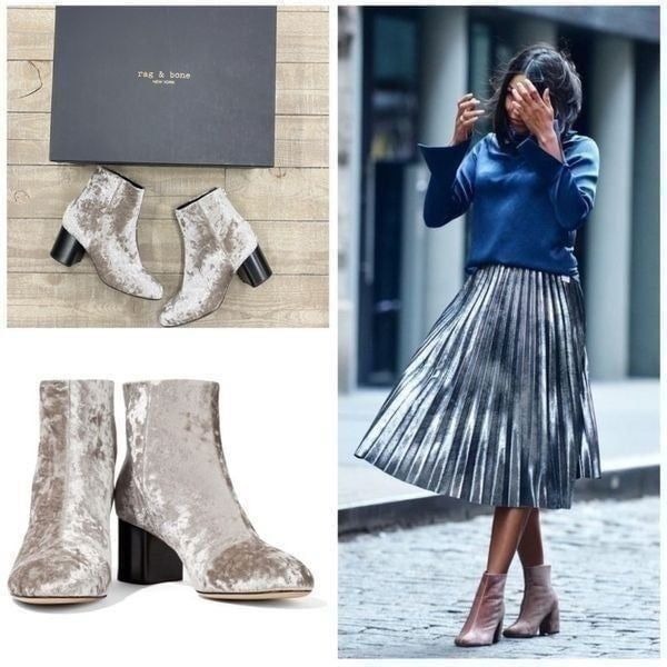 rag & bone Drea Booties in Dove Velvet
