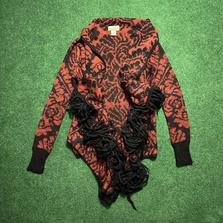 Women’s Denim & Supply Ralph Lauren Floral Knit Wrap-around Cardigan Red/Black S