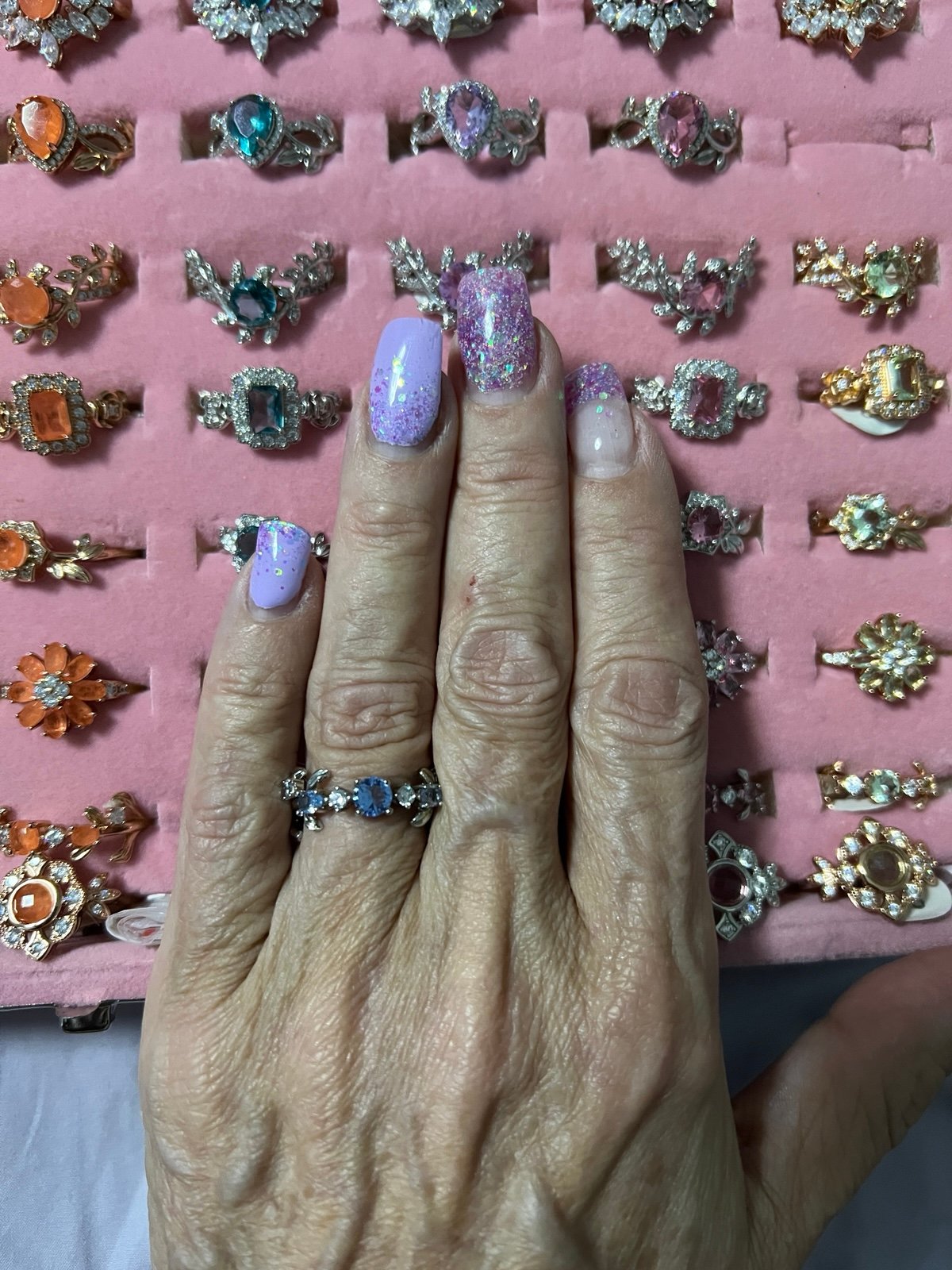 Southern Garden party collection. Light sapphire Tallulah ring size 6