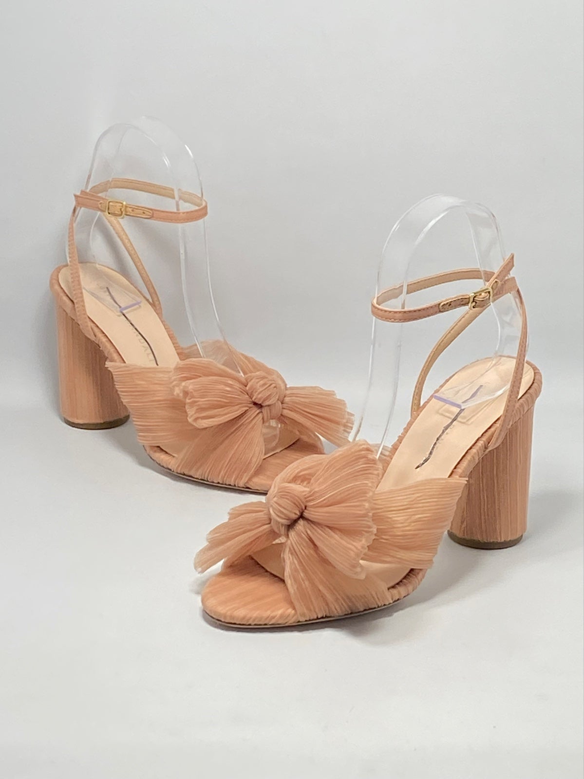 Loeffler Randall Camellia Beaty Pleated Bow Heel Sandals size 6