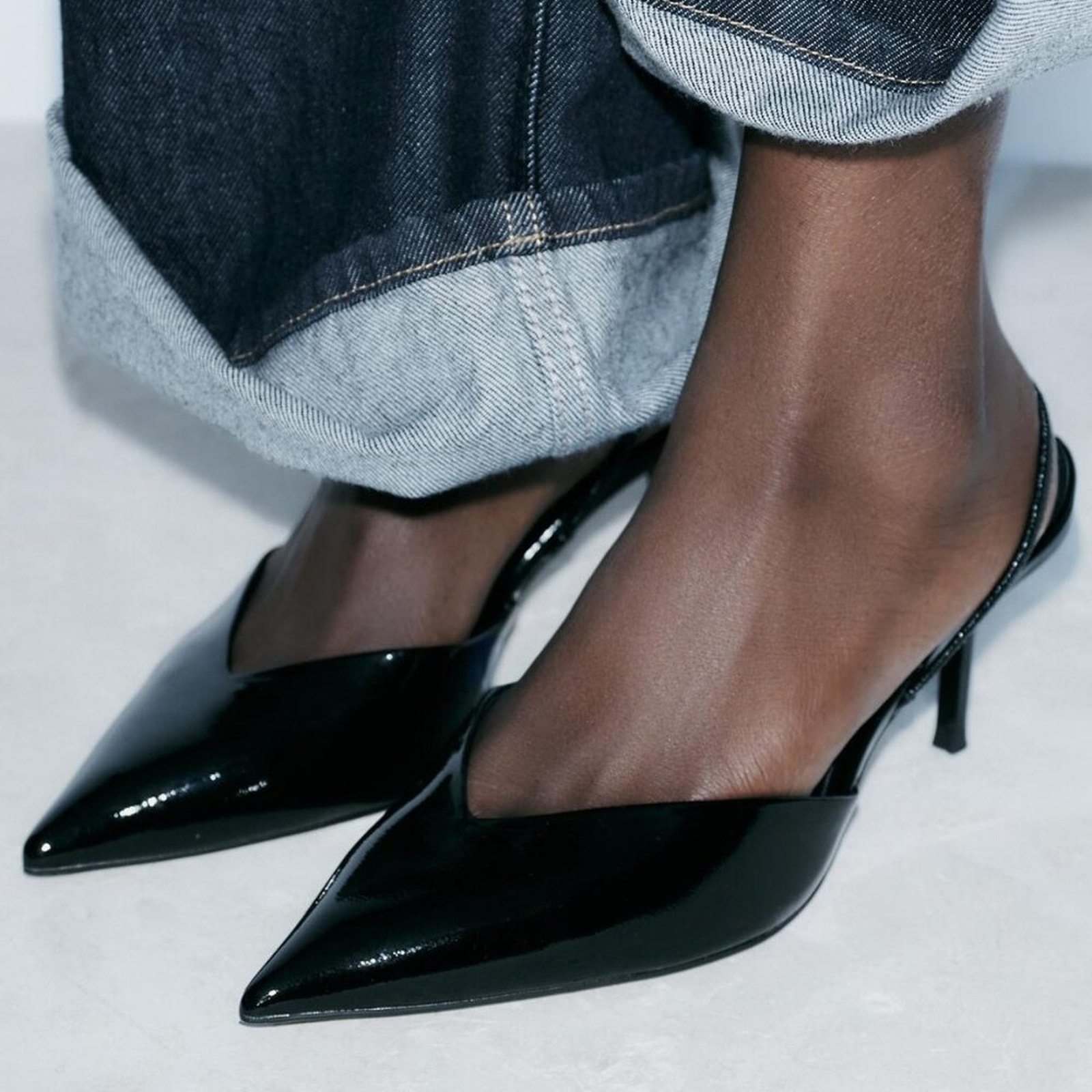 ZARA Faux Patent Leather Heels NWT