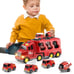 Toddler Fire Engine Toys, 5-In-1 Carrier Truck Transport Cars